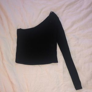 Forever 21 One Sleeve Black Top